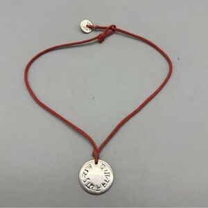 Me & Ro "As Here So Elsewhere" Sterling Silver Medallion Pendant Corded Necklace